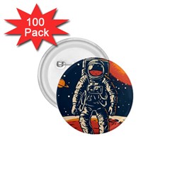 Vintage Retro Space Posters Astronaut 1 75  Buttons (100 Pack)  by Sarkoni