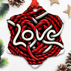 Love Rope Cartoon Snowflake Ornament (two Sides) by Bedest