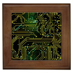 Circuits Circuit Board Yelow Framed Tile by Ndabl3x