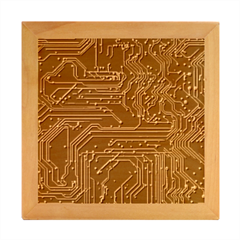 Circuits Circuit Board Yelow Wood Photo Frame Cube by Ndabl3x