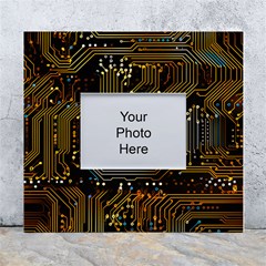 Circuits Circuit Board Orange Technology White Wall Photo Frame 5  X 7  by Ndabl3x