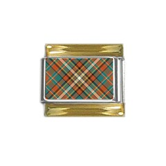 Tartan Scotland Seamless Plaid Pattern Vector Retro Background Fabric Vintage Check Color Square Geo Gold Trim Italian Charm (9mm) by Ket1n9