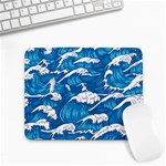 Storm Waves Seamless Pattern Raging Ocean Water Sea Wave Vintage Japanese Storms Print Illustration Small Mousepad Front