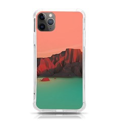 Brown Mountain Illustration Sunset Digital Art Mountains Iphone 11 Pro Max 6 5 Inch Tpu Uv Print Case by Cendanart