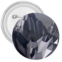 Gray Mountain Illustration Grey Mountain Digital 3  Buttons by Cendanart