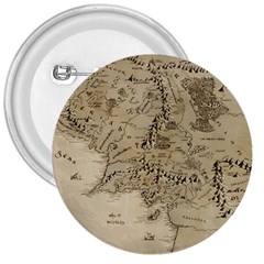 Retro Vintage Gray Map Middle Earth 3  Buttons by Cendanart