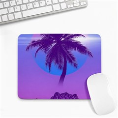 Palm Tree Vaporwave Synthwave Retro Style Small Mousepad by Cendanart