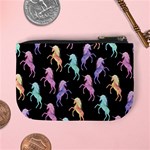 Rainbow Dark Purple Unicorn Seamless Mini Coin Purse Back