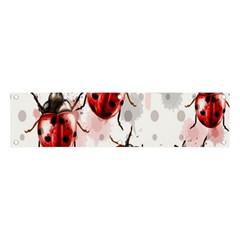 Ladybugs Pattern Texture Watercolor Banner And Sign 4  X 1  by Bedest