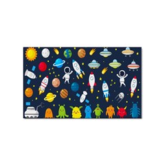 Big Set Cute Astronauts Space Planets Stars Aliens Rockets Ufo Constellations Satellite Moon Rover V Sticker (rectangular) by Bedest