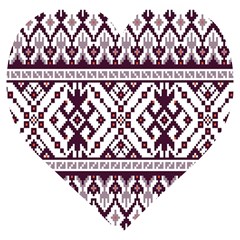 Illustration Ukrainian Folk Seamless Pattern Ornament Wooden Puzzle Heart by Bedest