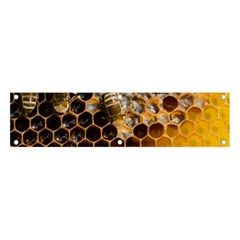 Honeycomb With Bees Banner And Sign 4  X 1  by Bedest