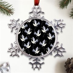 Crane Pattern Bird Animal Metal Large Snowflake Ornament by Bedest