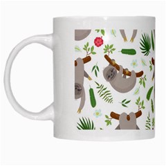 Seamless Pattern With Cute Sloths White Mug by Bedest