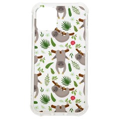 Seamless Pattern With Cute Sloths Iphone 12 Mini Tpu Uv Print Case	 by Bedest