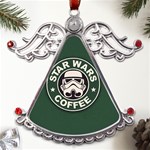 Stormtrooper Coffee Metal Angel with Crystal Ornament Front