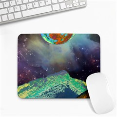 Psychedelic Universe Color Moon Planet Space Small Mousepad by Cendanart