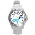 It s a boy Round Plastic Sport Watch (L) Front