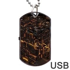 Cube Forma Glow 3d Volume Dog Tag Usb Flash (one Side) by Bedest