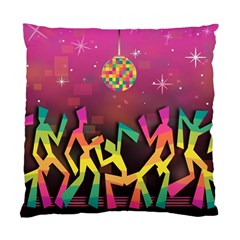 Dancing Colorful Disco Standard Cushion Case (two Sides) by Bajindul