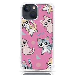 Cute Animal Little Cat Seamless Pattern Iphone 13 Mini Tpu Uv Print Case by Grandong