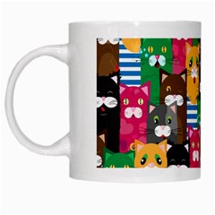 Cat Funny Colorful Pattern White Mug by Grandong