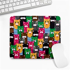 Cat Funny Colorful Pattern Large Mousepad by Grandong