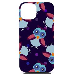 Owl Pattern Background Iphone 14 Black Uv Print Case by Grandong