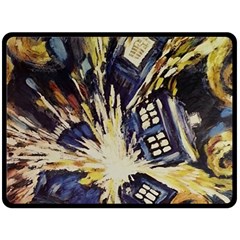 Tardis Doctor Who Pattern Fleece Blanket (large) by Cemarart