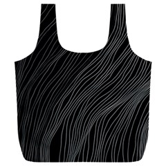 Abstract Art Black White Drawing Lines Unique Full Print Recycle Bag (xxl) by Cemarart