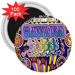 Grateful Dead 3  Magnets (100 Pack) by Cemarart