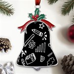 Knowledge Drawing Education Science Metal Holly Leaf Bell Ornament Front