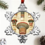 Egyptian Architecture Column Metal Small Snowflake Ornament Front