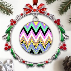 Zigzag-1 Metal X mas Wreath Ribbon Ornament by nateshop