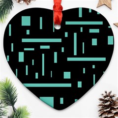 Rectangles, Cubes, Forma Heart Ornament (two Sides) by nateshop