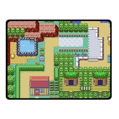 Pixel Map Game Two Sides Fleece Blanket (small) by Cemarart