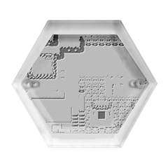 Pixel Map Game Hexagon Wood Jewelry Box by Cemarart