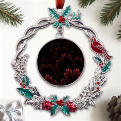 Amoled Red N Black Metal X mas Wreath Holly Leaf Ornament by nateshop