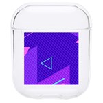 Purple Geometric Abstraction, Purple Neon Background Hard PC AirPods 1/2 Case Front