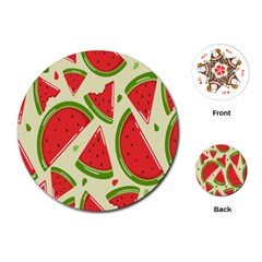 Cute Watermelon Seamless Pattern Playing Cards Single Design (round) by Grandong