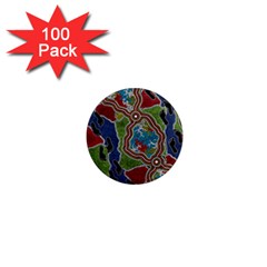 Authentic Aboriginal Art - Walking The Land 1  Mini Magnets (100 Pack)  by hogartharts