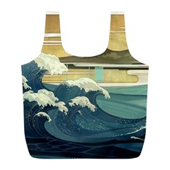 Sea Asia Waves Japanese Art The Great Wave Off Kanagawa Full Print Recycle Bag (l) by Cemarart