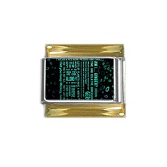 Tardis Doctor Who Technology Number Communication Gold Trim Italian Charm (9mm) by Cemarart