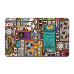 Pattern Design Art Techno  Dj Music Retro Music Device Magnet (rectangular) by Cemarart