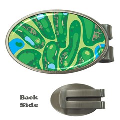 Golf Course Par Golf Course Green Money Clips (oval)  by Cemarart