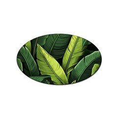 Banana Leaves Pattern Sticker (oval) by goljakoff