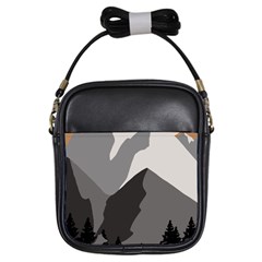 Mountain Wolf Tree Nature Moon Girls Sling Bag by Cemarart