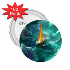 Seascape Boat Sailing 2 25  Buttons (100 Pack)  by Cemarart