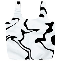 Black And White Swirl Background Full Print Recycle Bag (xxxl) by Cemarart