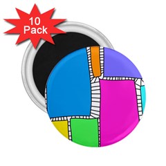 Shapes Texture Colorful Cartoon 2 25  Magnets (10 Pack)  by Cemarart